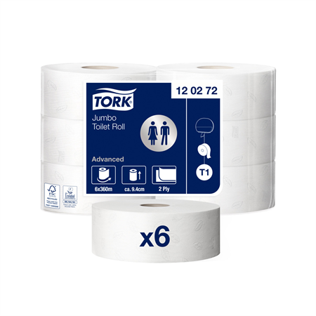 Toalettpapper TORK Jumbo Adv T1, 6st/frp