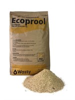 En brun papperssäck med Ecoprool inuti, på säcken står det "ecoprool" med svart text.