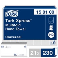 Handdukspapper, kvadratisk blå plastförpackning. Torks logo i vit text uppe i vänstra hörnet.