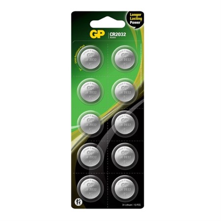 GP knappcell lithium CR2032 10-pack