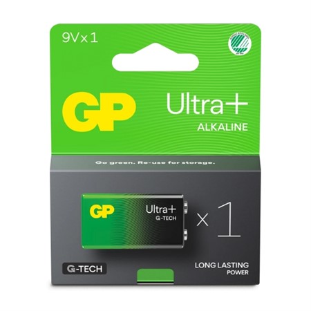 GP Ultra Plus Alkaline 9V-batteri, 1604AUP/6LF22, 1-pack