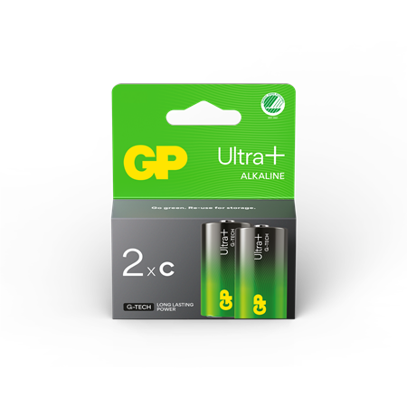GP Ultra Plus Alkaline C-batteri, 14AUP/LR14, 2-pack