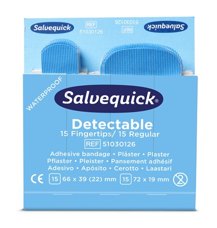 Plåster Salvequick Fingertopp/Normal Blue Detect, 180st/box