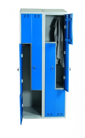 Klädskåp, Blått/Grått, 4 dörrar/Z-modell