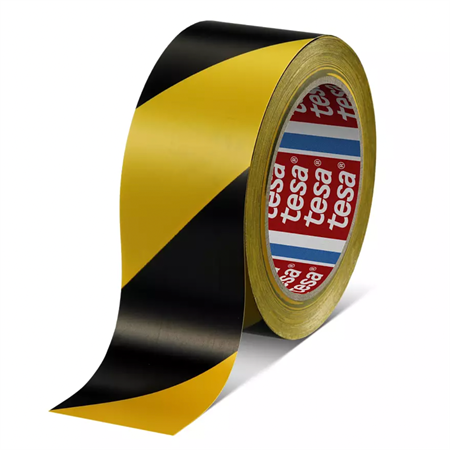 Golvmarkeringstejp Gul/Svart, Tesa® 60760, 50mm x 33m, 36rl/frp