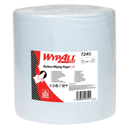 WYPALL® L10 Extra Torkduk, 1-lgr, 1000ark/rl, 38x32cm, 1rl/frp, Blå