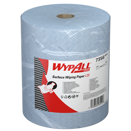 WYPALL® L20 Torkpapper, 2-lgr, 1000ark/rl, 1rl/frp, Blå